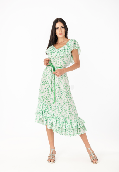 Abito donna midi con stampa floreale