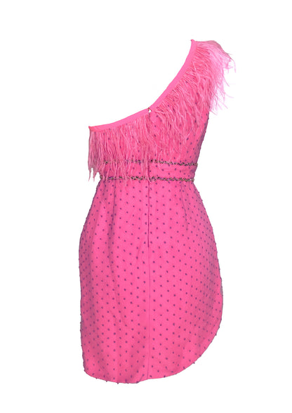 Minidress donna con filo di Piume di Struzzo
